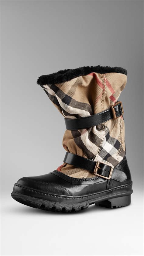 burberry cold weather boots danning house check|burberry house check boots.